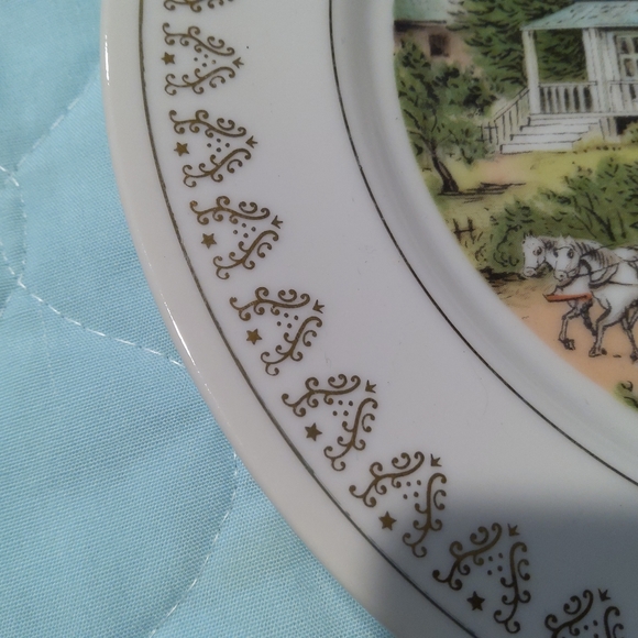 Rare VTG 70s Currier & Ives "Summer" collector's plate-8" D - Picture 5 of 9